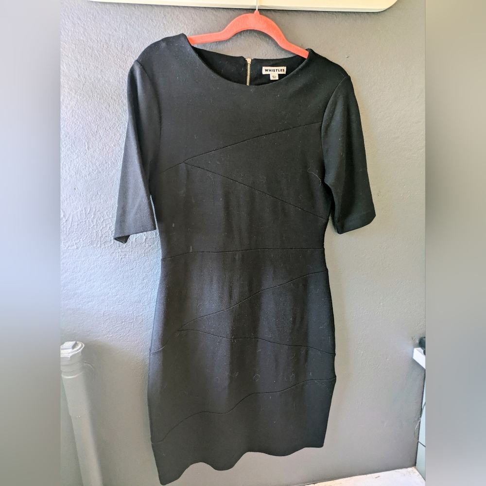 Whistles Black Sheath Dress Crew Neck Short Sleeve